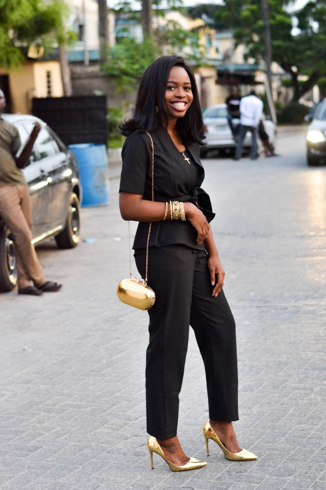 Black kimono outfit best sale